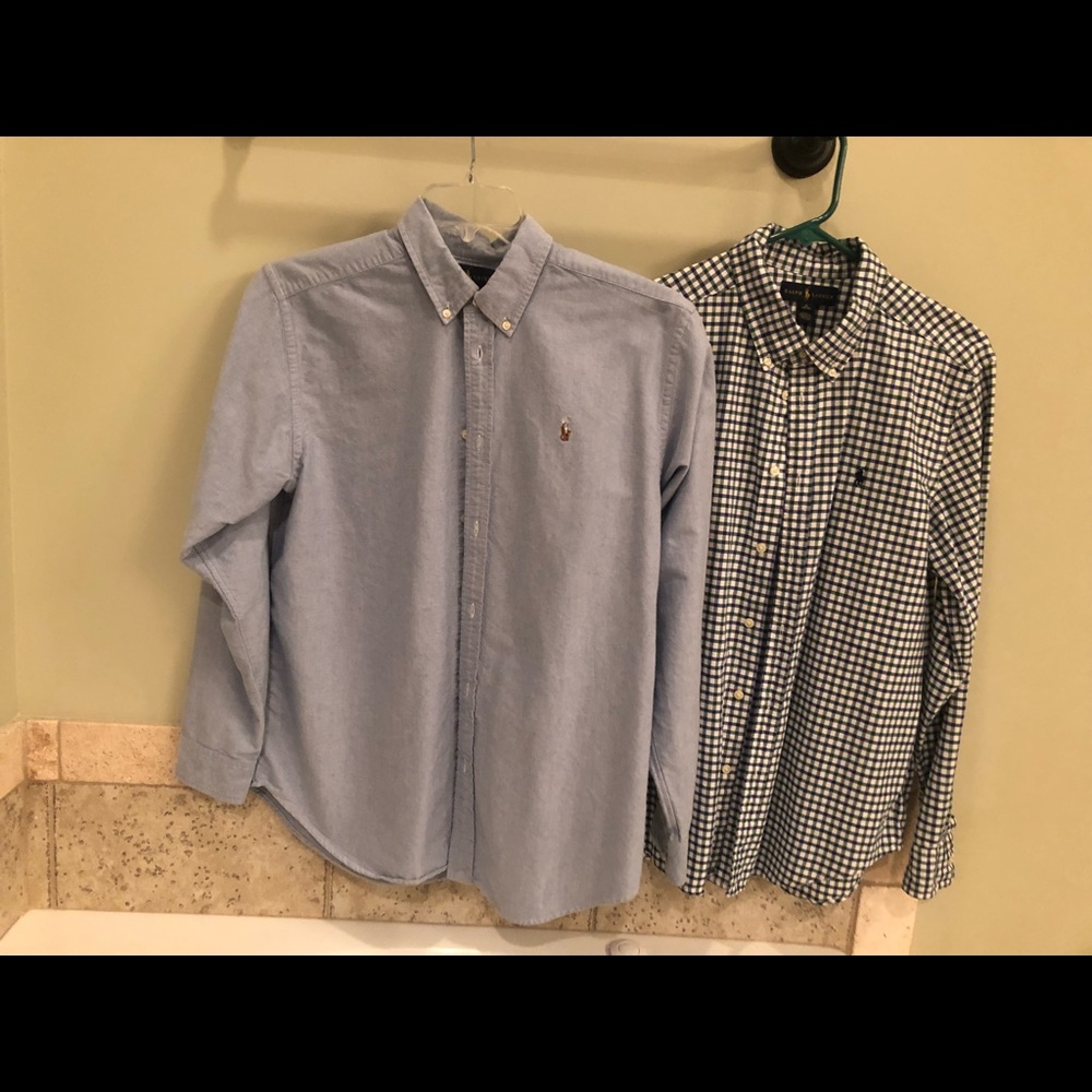 Ralph Lauren button down shirts.